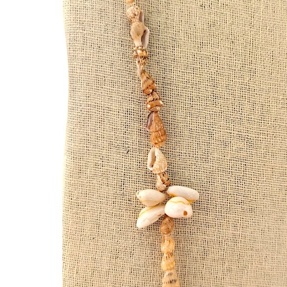 DISCO LEMONADE Vintage Long Natural Cowrie Shell, Puka Shell, Necklace, Lei, 70 - Picture 11 of 14